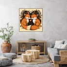 foxes in love by Haris Kavalla on GIANT ART - brown photo illustration