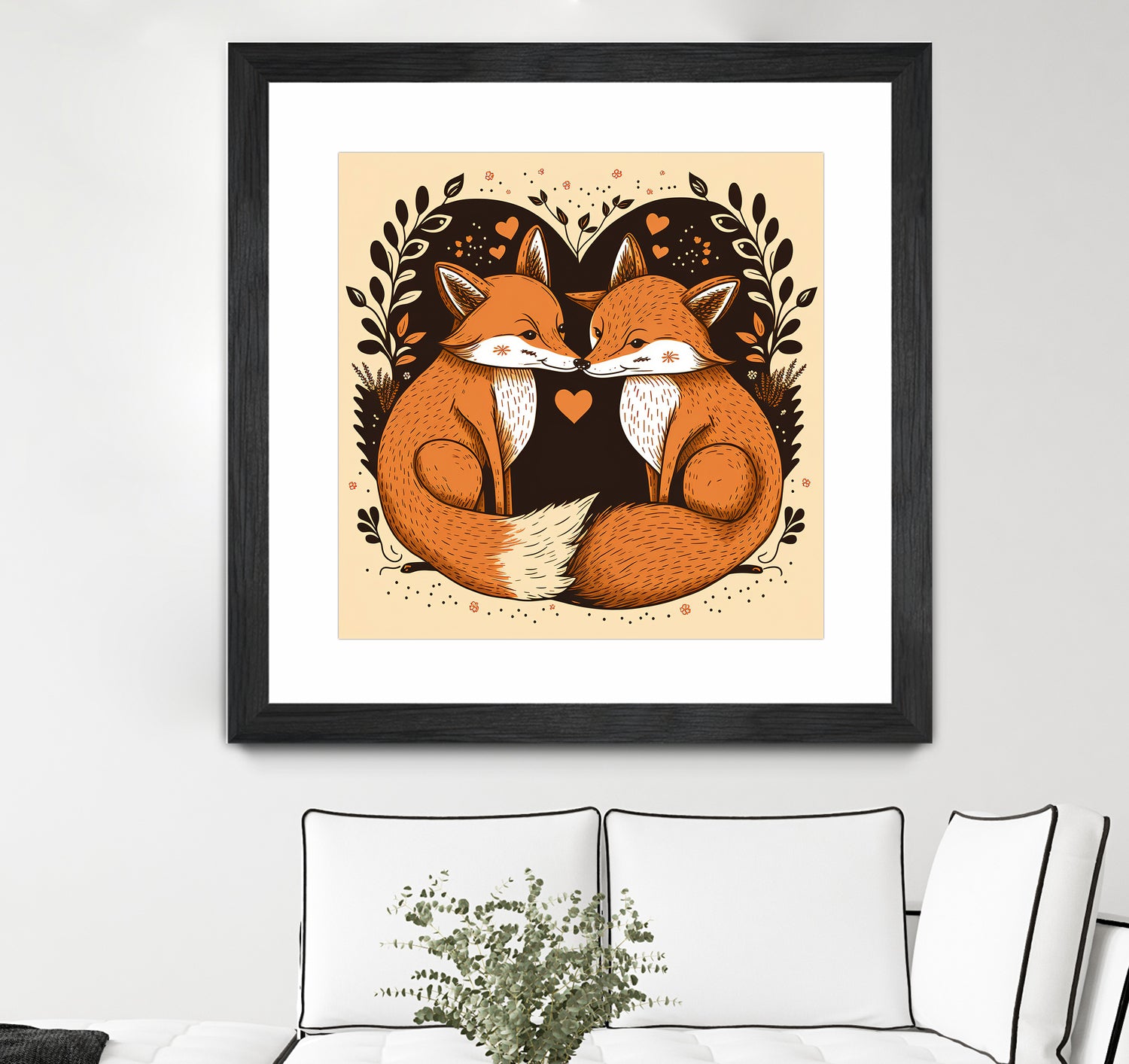 foxes in love by Haris Kavalla on GIANT ART - brown photo illustration