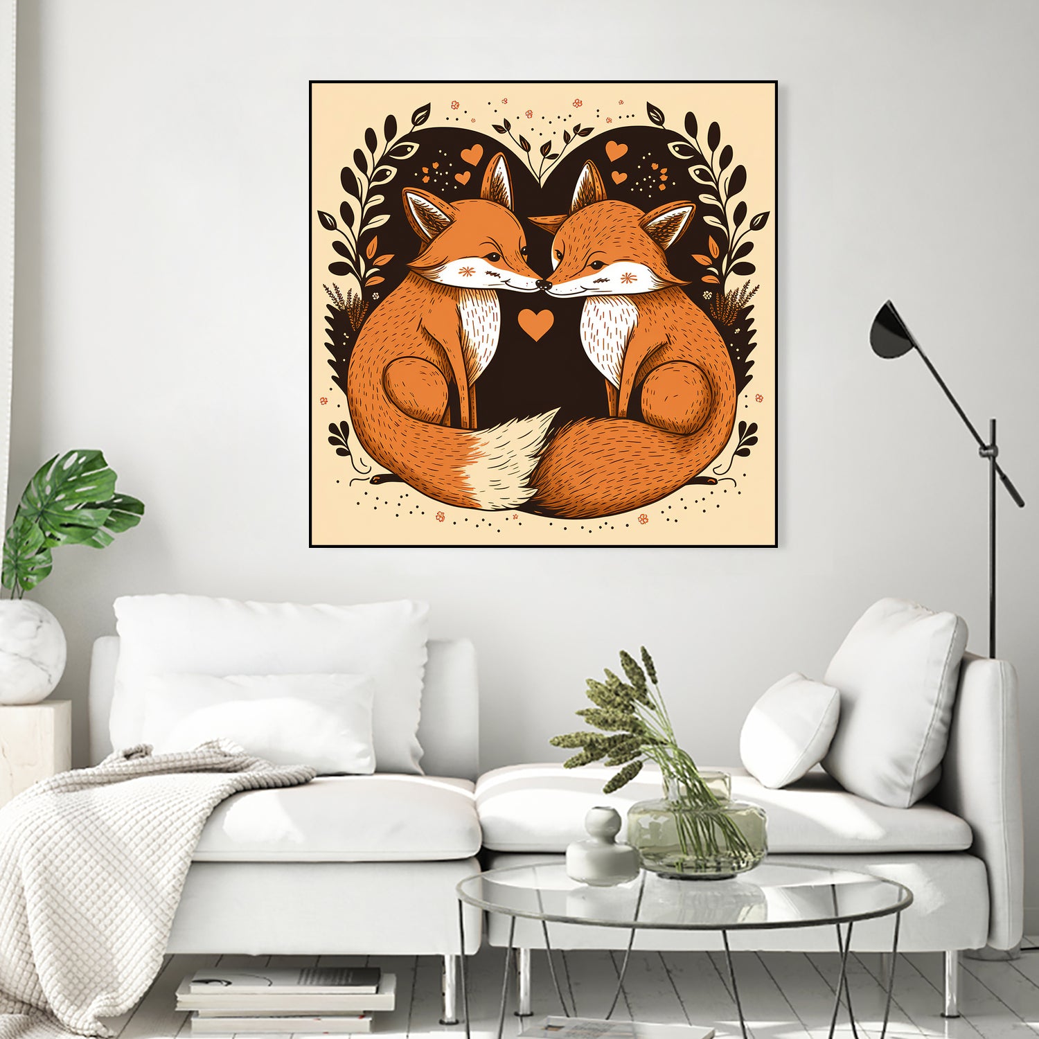 foxes in love by Haris Kavalla on GIANT ART - brown photo illustration