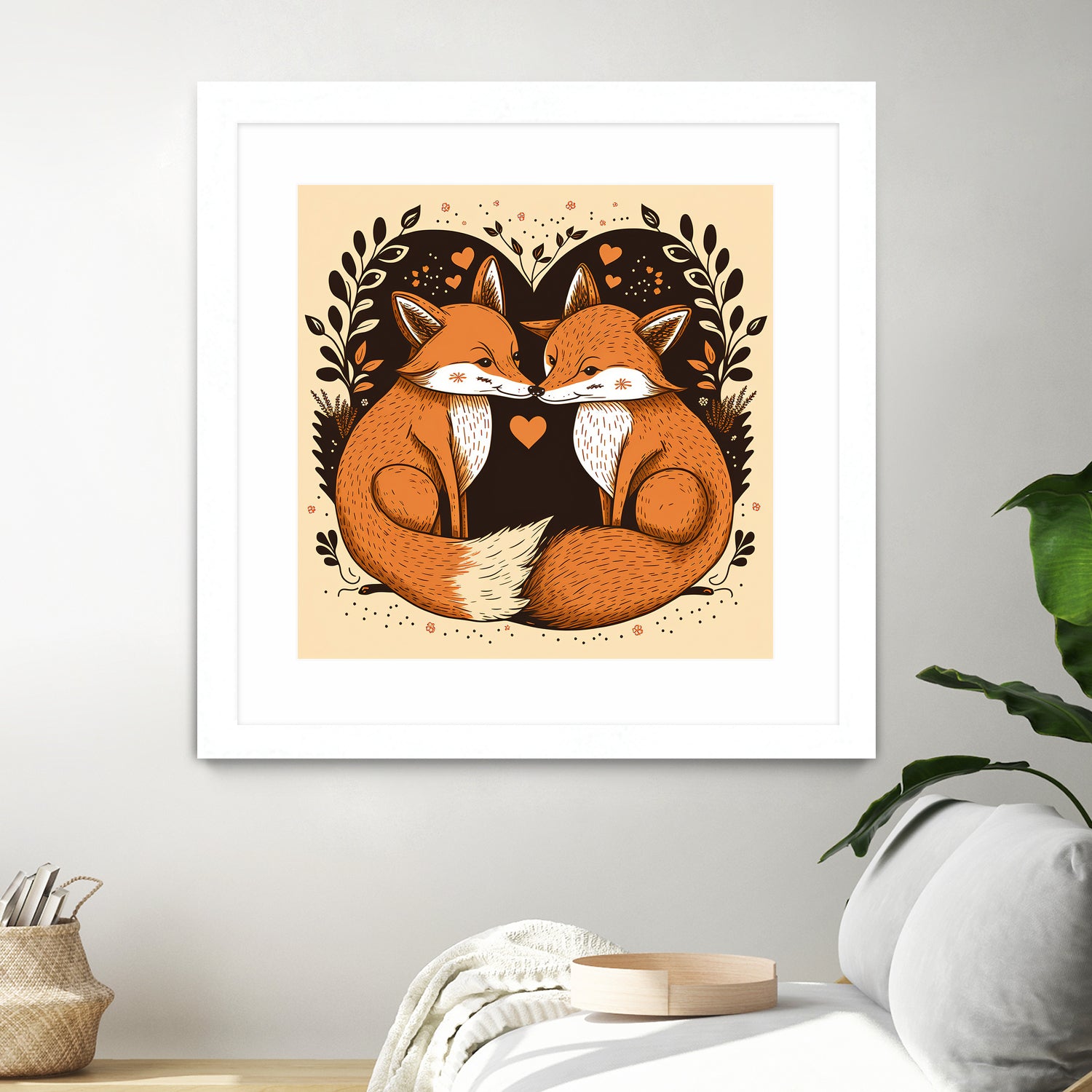 foxes in love by Haris Kavalla on GIANT ART - brown photo illustration