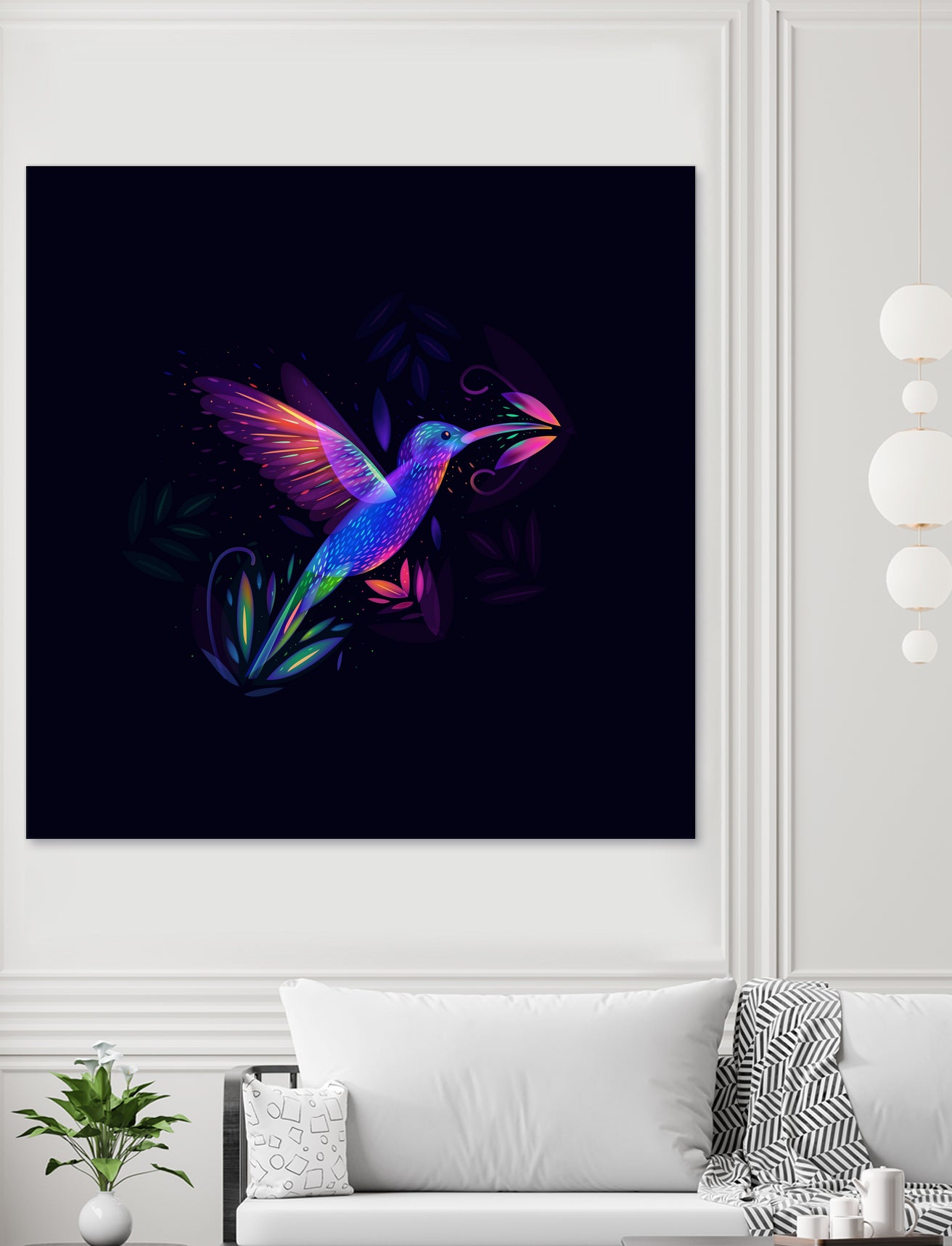 Colibri's world by Ilya Shapko on GIANT ART - blue mixed media