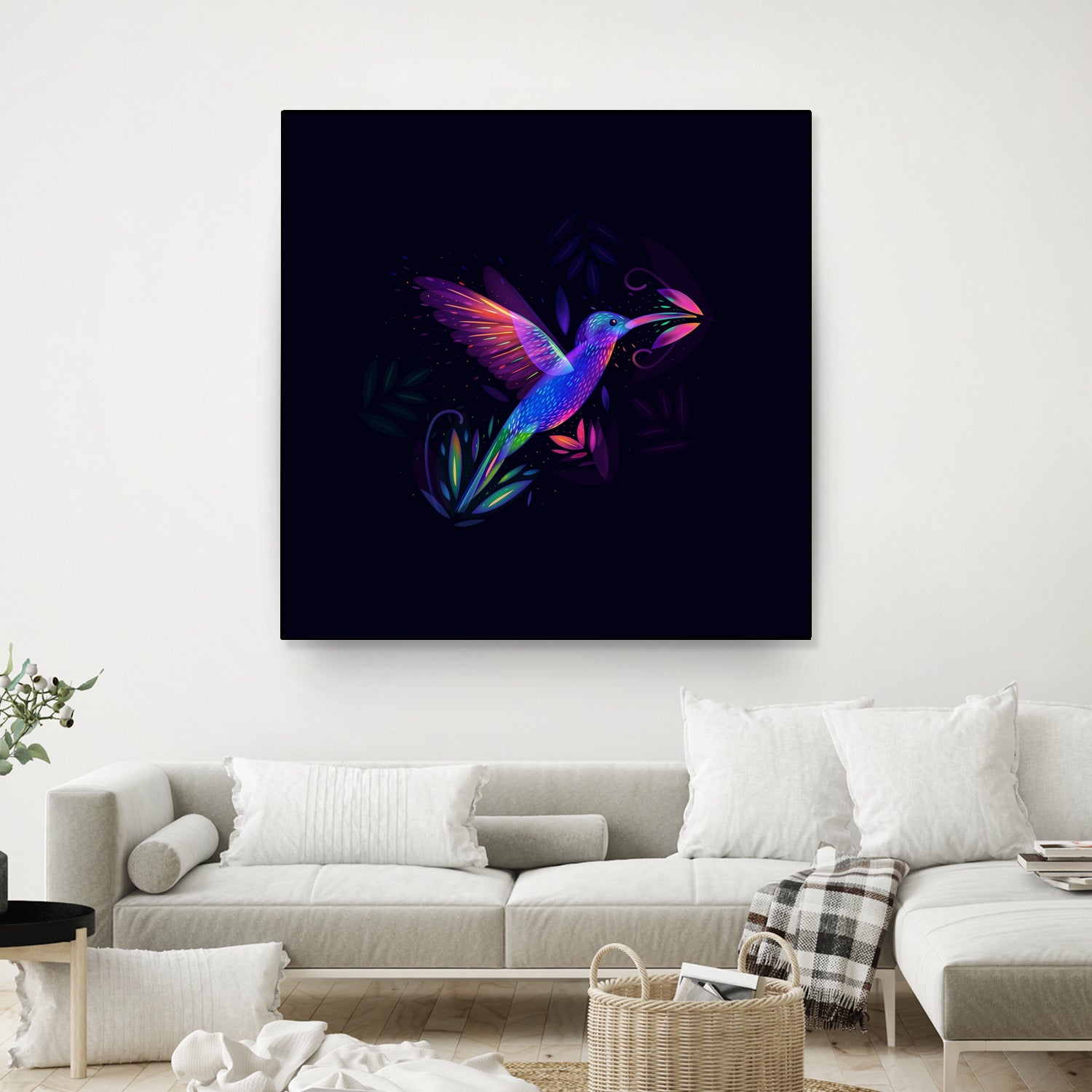 Colibri's world by Ilya Shapko on GIANT ART - blue mixed media