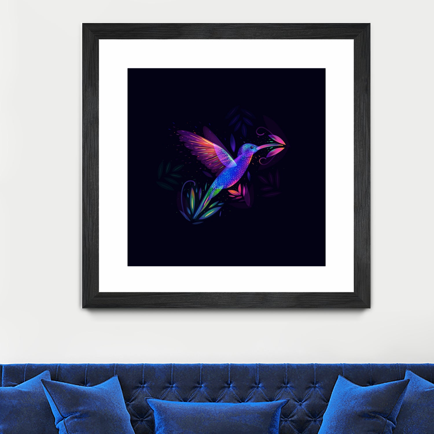 Colibri's world by Ilya Shapko on GIANT ART - blue mixed media