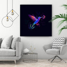 Colibri's world by Ilya Shapko on GIANT ART - blue mixed media