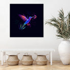 Colibri's world by Ilya Shapko on GIANT ART - blue mixed media