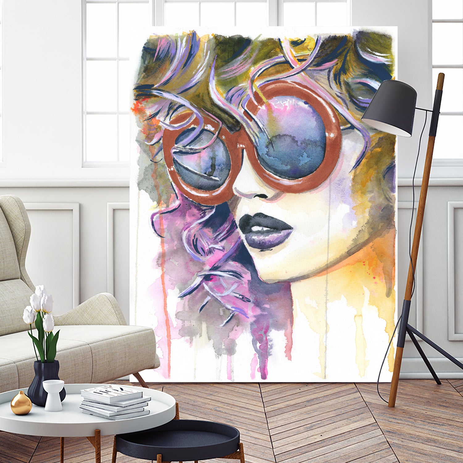 Painted Lady by Heather Perry on GIANT ART - fuchsia mixed media