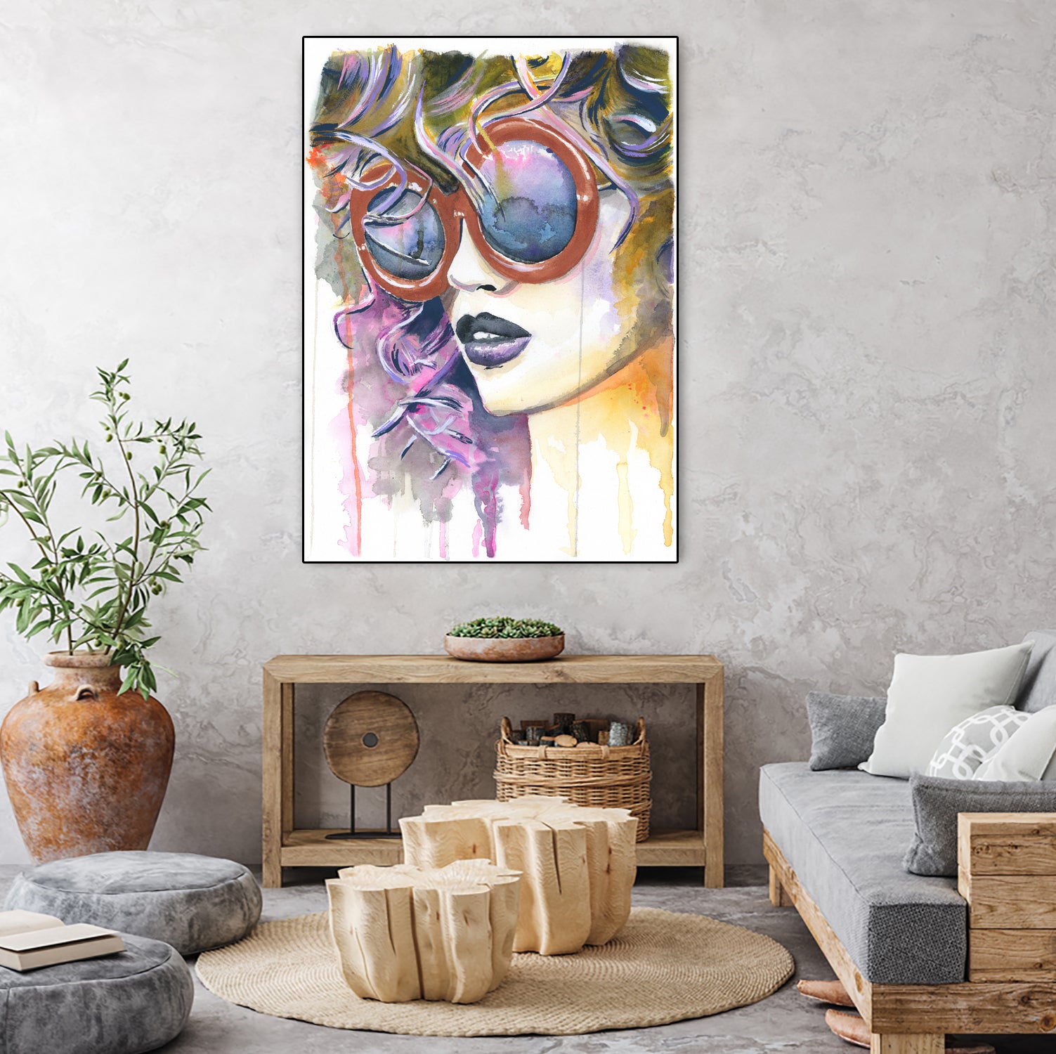 Painted Lady by Heather Perry on GIANT ART - fuchsia mixed media