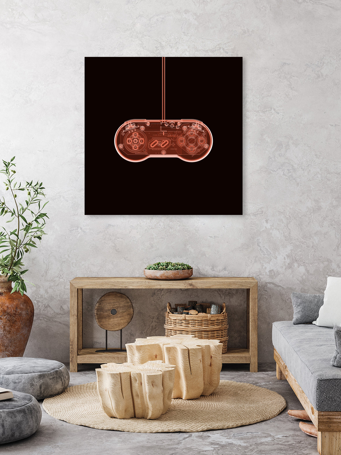 Sasfepu X-Ray Nintendo SNES Joypad Red by Jose-Carlos Matias on GIANT ART - red 3d art