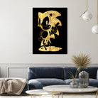 golden sonic by erjas saga on GIANT ART - black digital painting