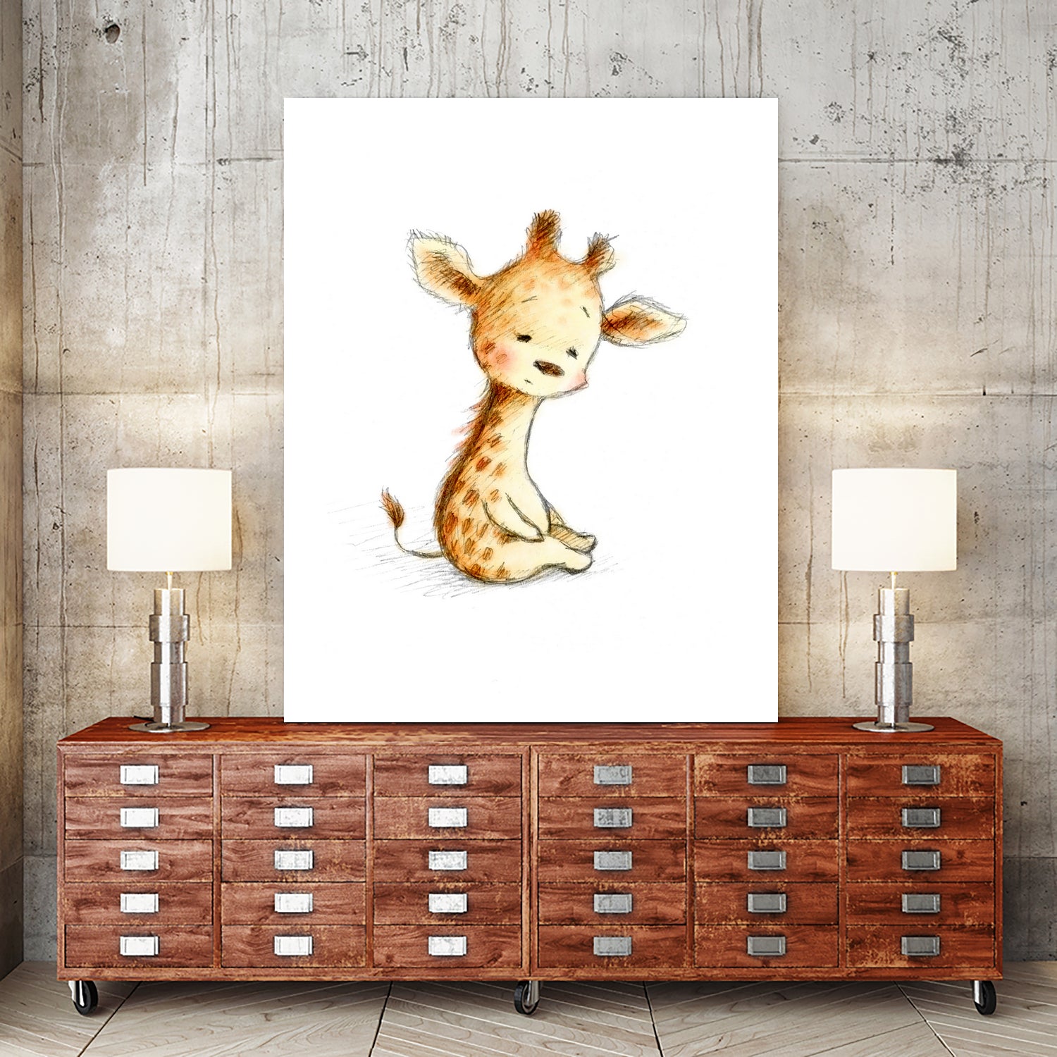 Giraffe by Anna Abramska on GIANT ART - yellow digital painting