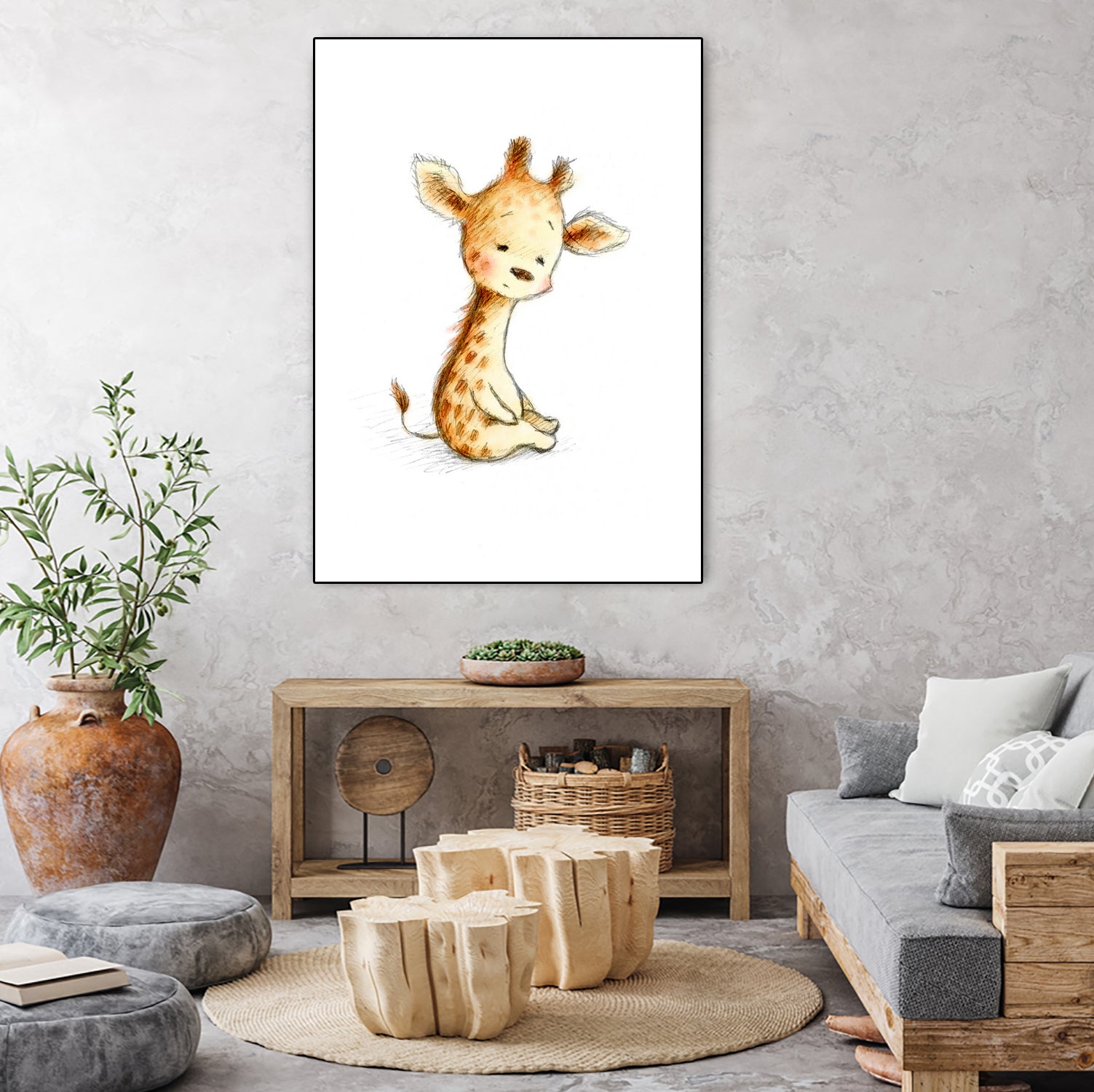 Giraffe by Anna Abramska on GIANT ART - yellow digital painting