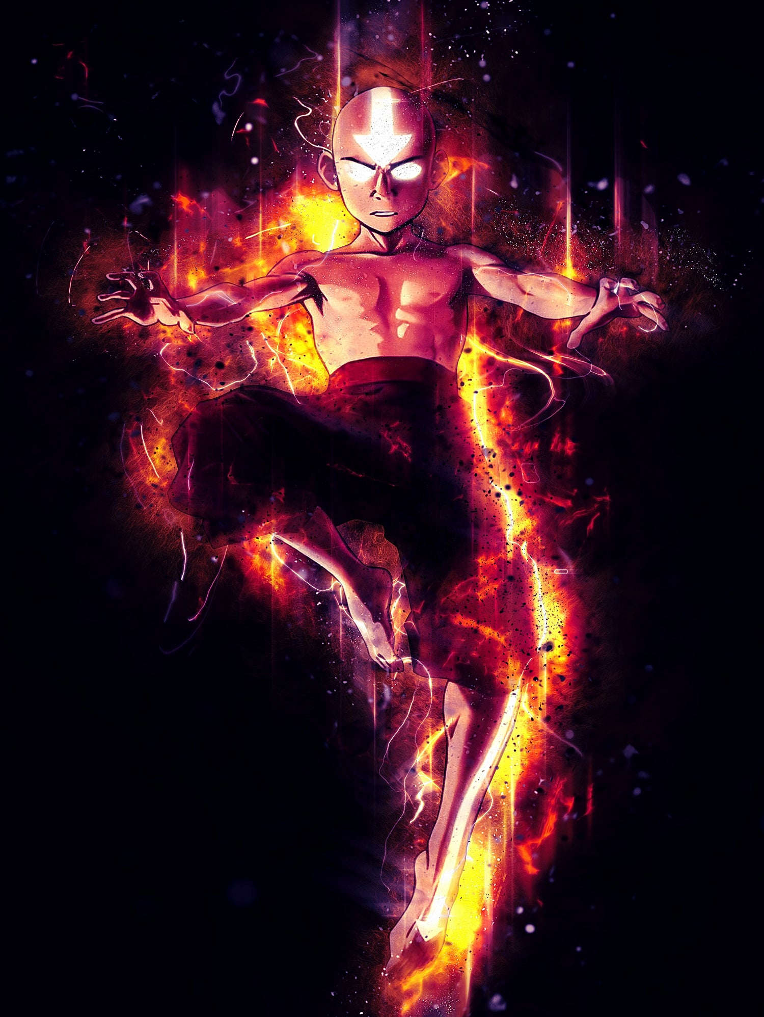 Fire of Aang by syarif syarif on GIANT ART - gray photo illustration