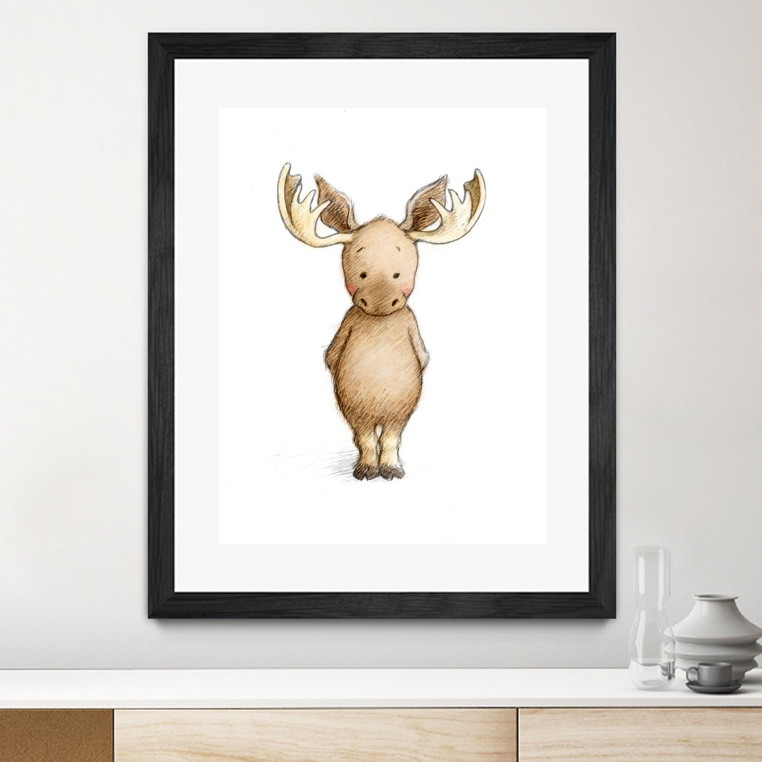 Moose by Anna Abramska on GIANT ART - brown digital drawing