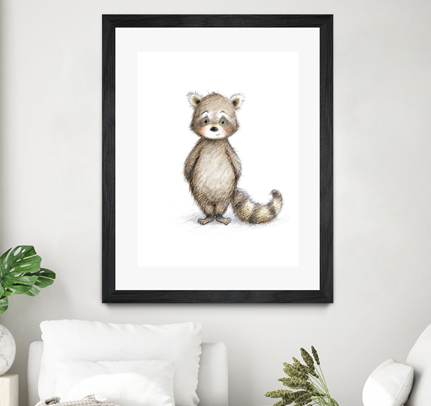 Raccoon by Anna Abramska on GIANT ART - gray digital drawing