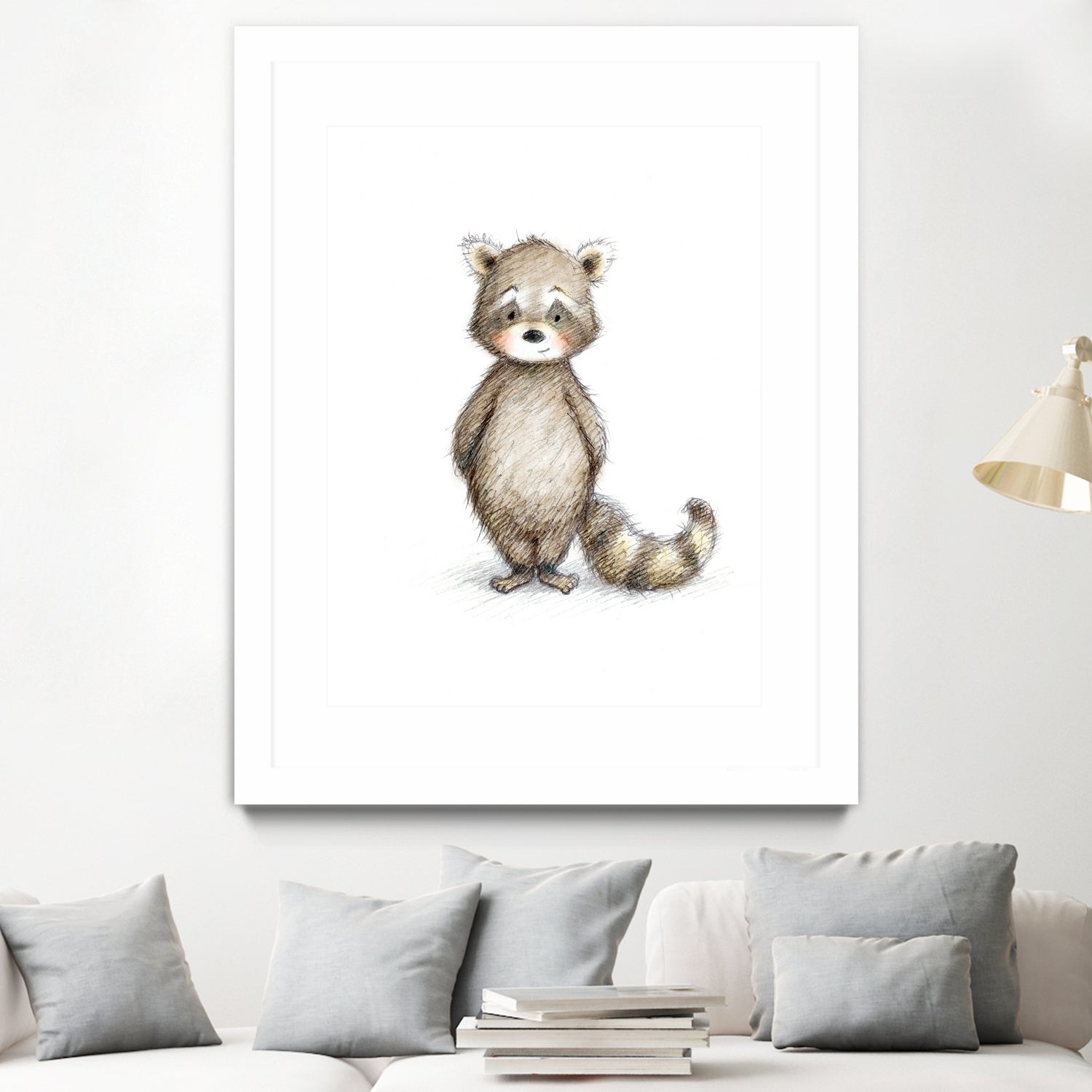 Raccoon by Anna Abramska on GIANT ART - gray digital drawing