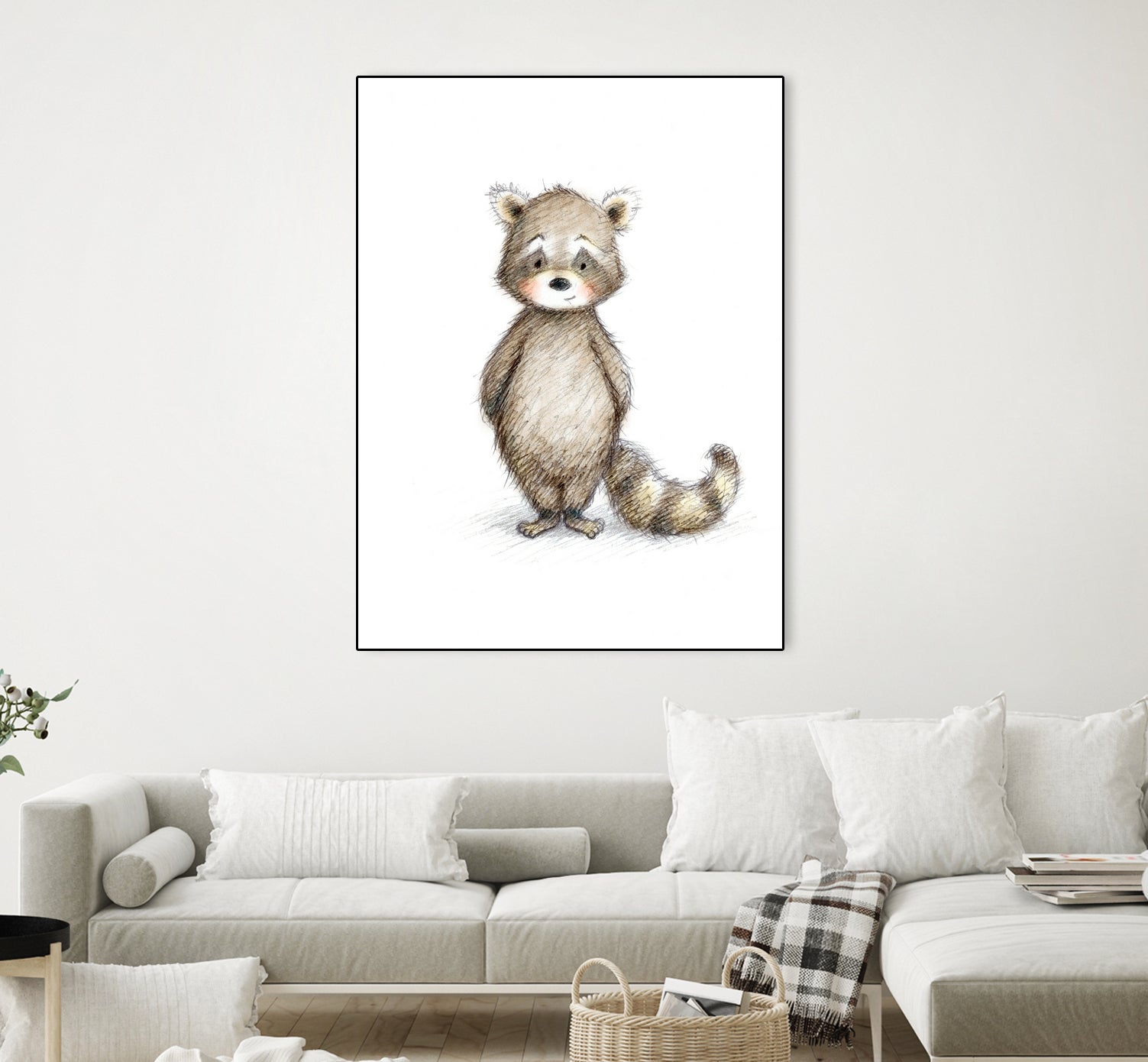 Raccoon by Anna Abramska on GIANT ART - gray digital drawing