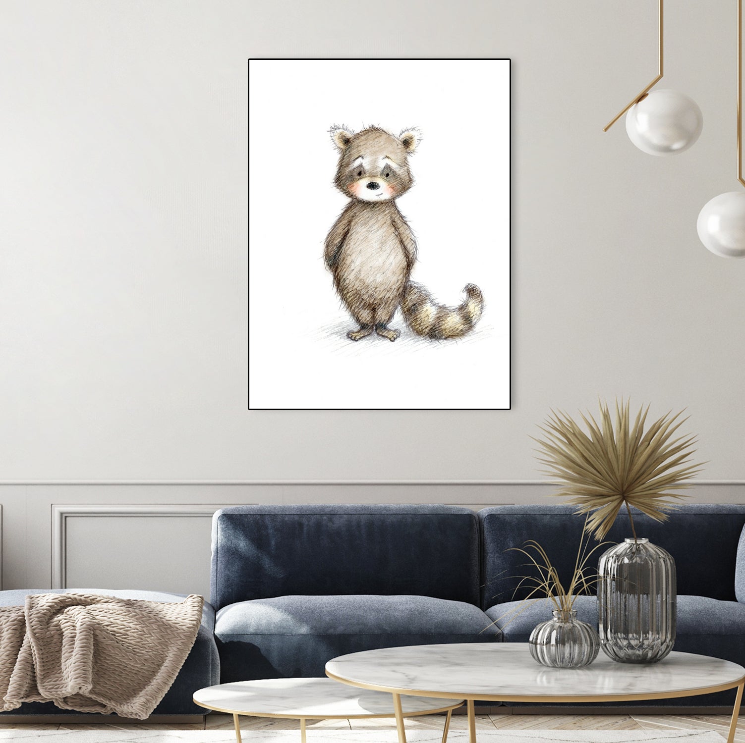 Raccoon by Anna Abramska on GIANT ART - gray digital drawing