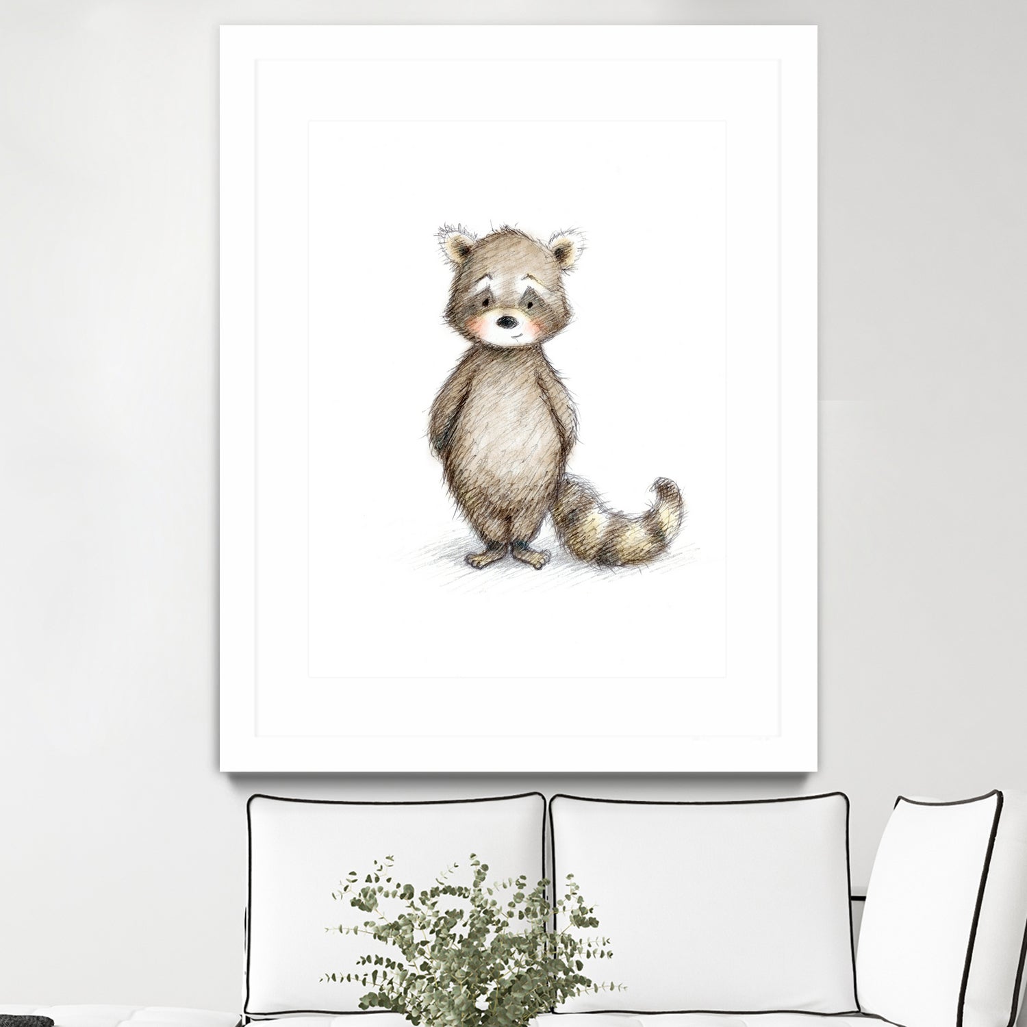 Raccoon by Anna Abramska on GIANT ART - gray digital drawing