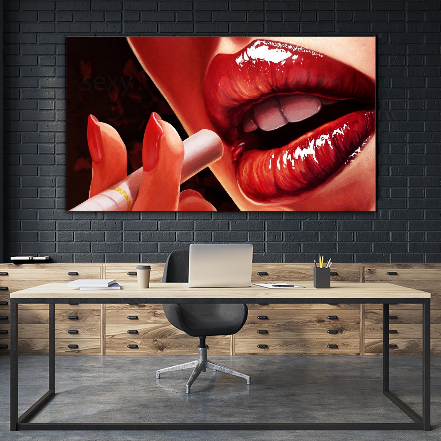 woman lip by imagination art on GIANT ART - white digital painting