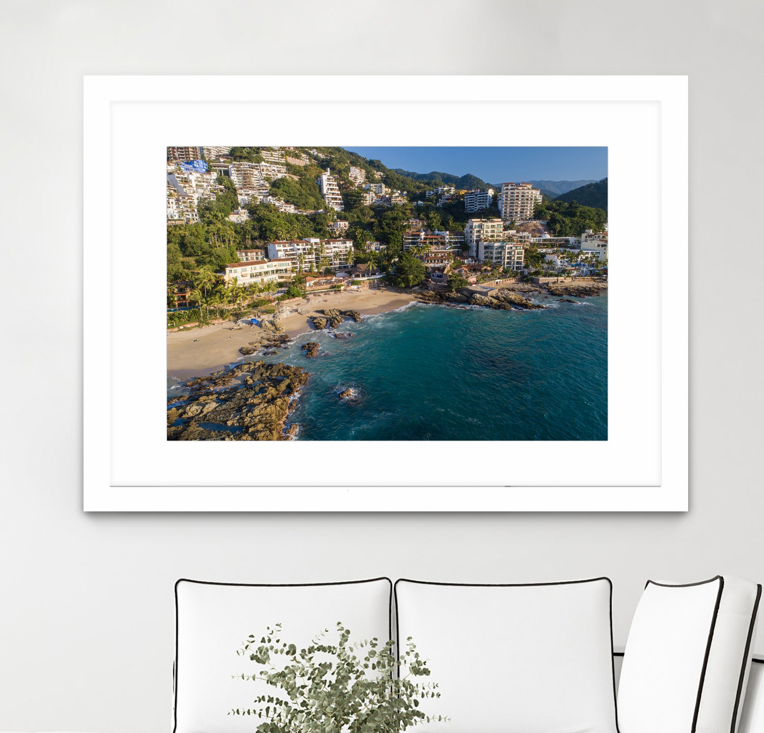 Puerto Vallarta - Conchas Chinas Beaches by Reid Harrison on GIANT ART - blue photo illustration