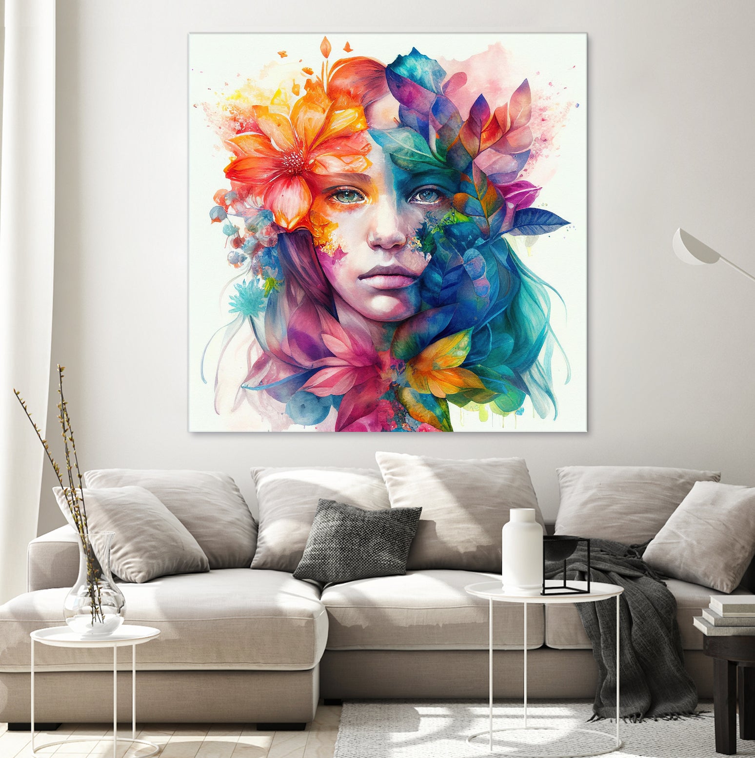 Watercolor Tropical Woman #8 by Isabel Cerdá Muñoz on GIANT ART - blue digital painting