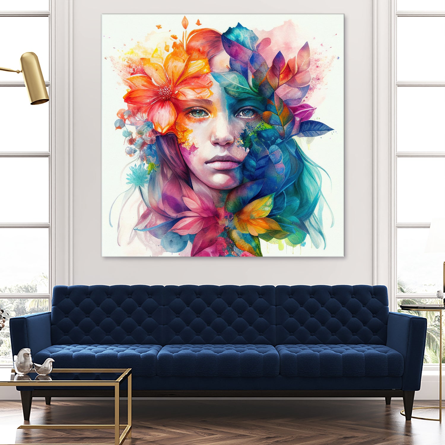 Watercolor Tropical Woman #8 by Isabel Cerdá Muñoz on GIANT ART - blue digital painting