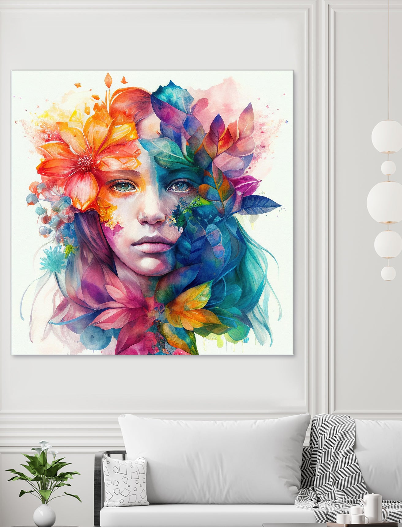 Watercolor Tropical Woman #8 by Isabel Cerdá Muñoz on GIANT ART - blue digital painting