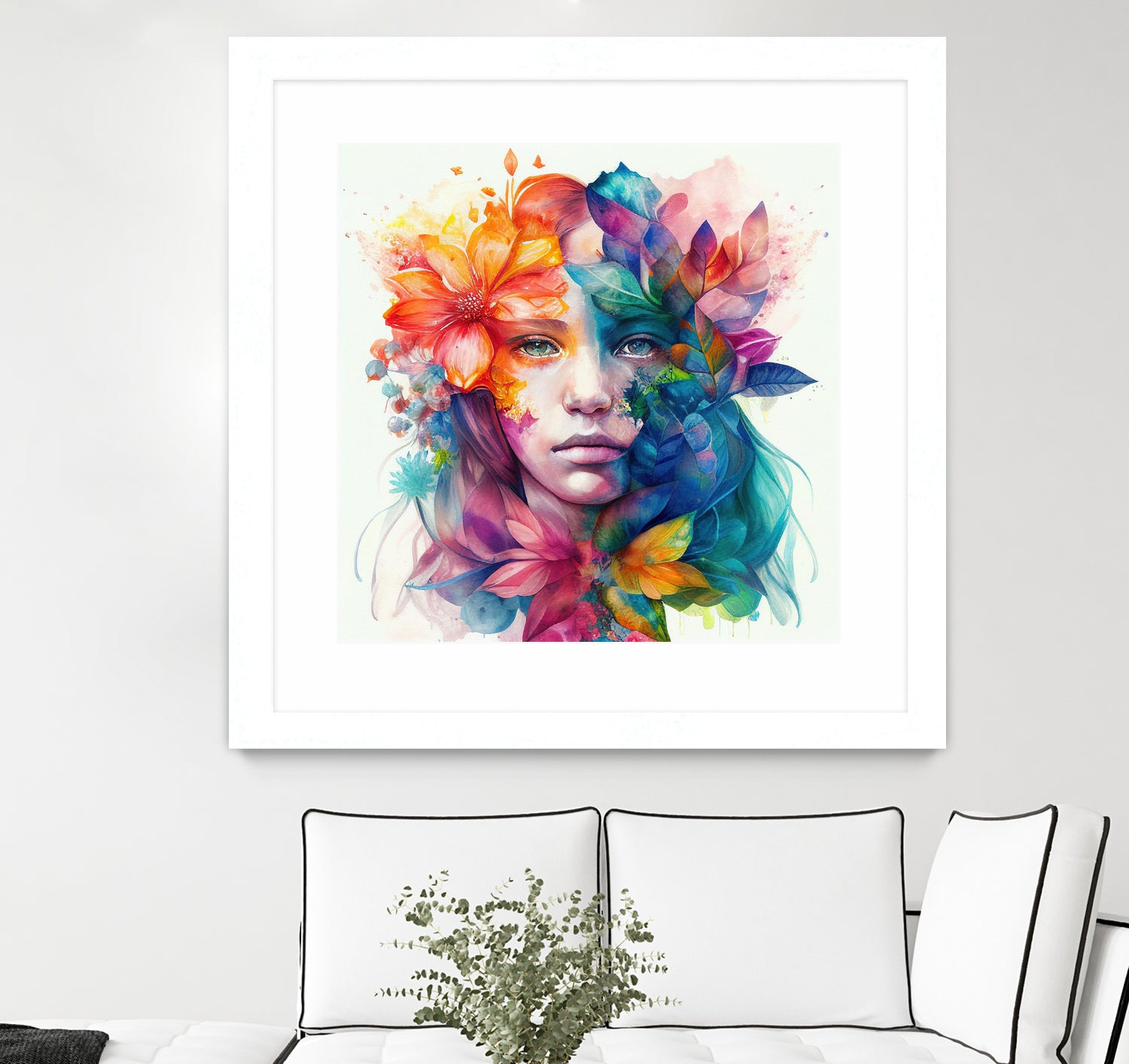 Watercolor Tropical Woman #8 by Isabel Cerdá Muñoz on GIANT ART - blue digital painting