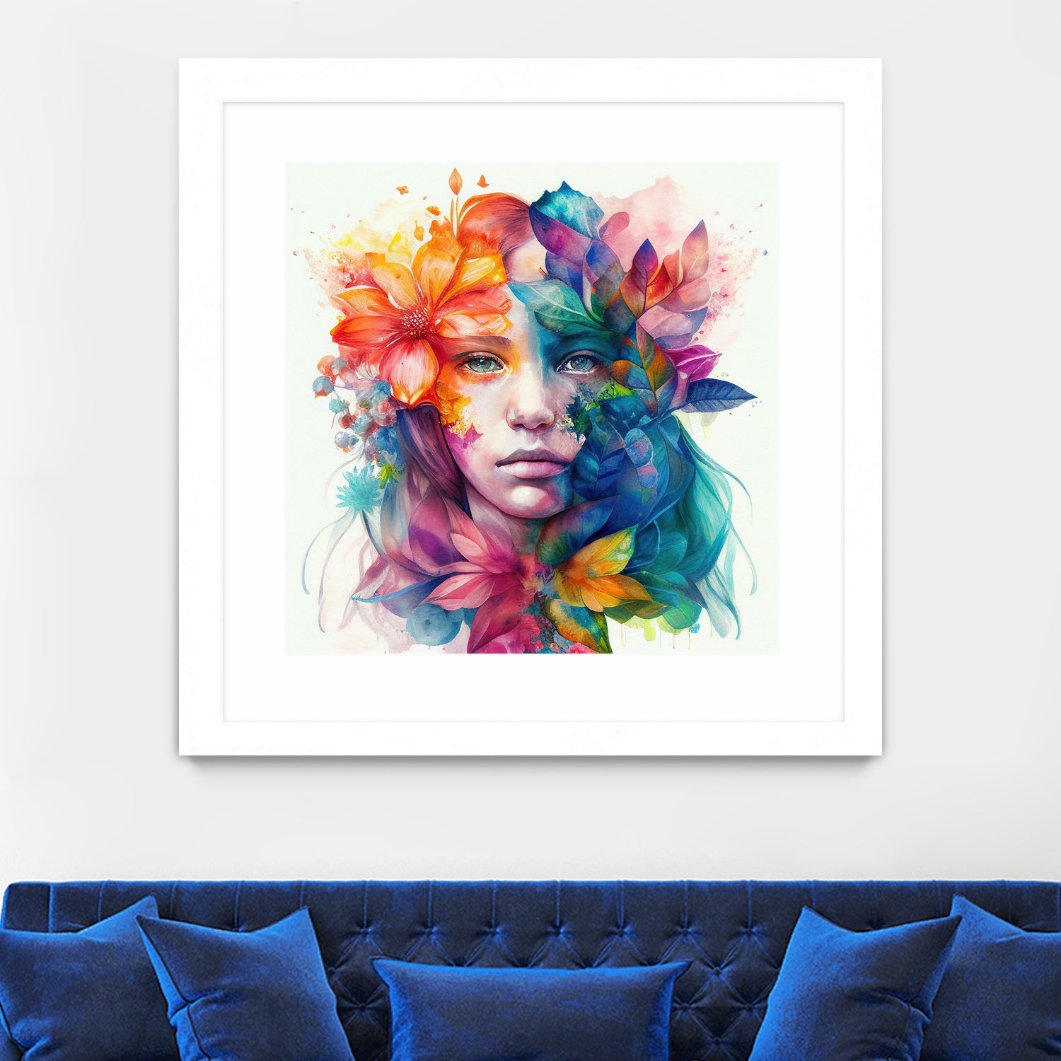 Watercolor Tropical Woman #8 by Isabel Cerdá Muñoz on GIANT ART - blue digital painting