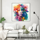 Watercolor Tropical Woman #8 by Isabel Cerdá Muñoz on GIANT ART - blue digital painting