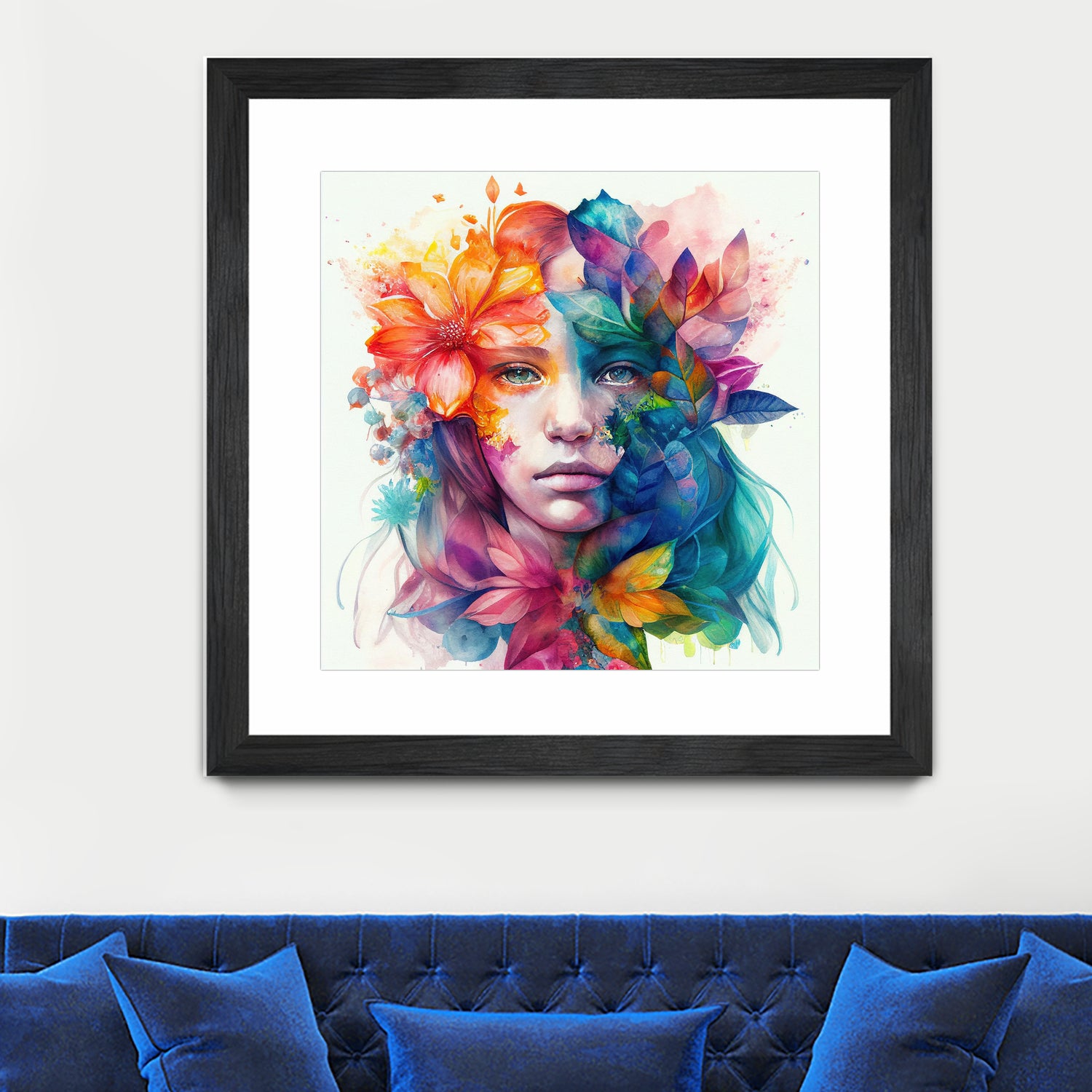 Watercolor Tropical Woman #8 by Isabel Cerdá Muñoz on GIANT ART - blue digital painting