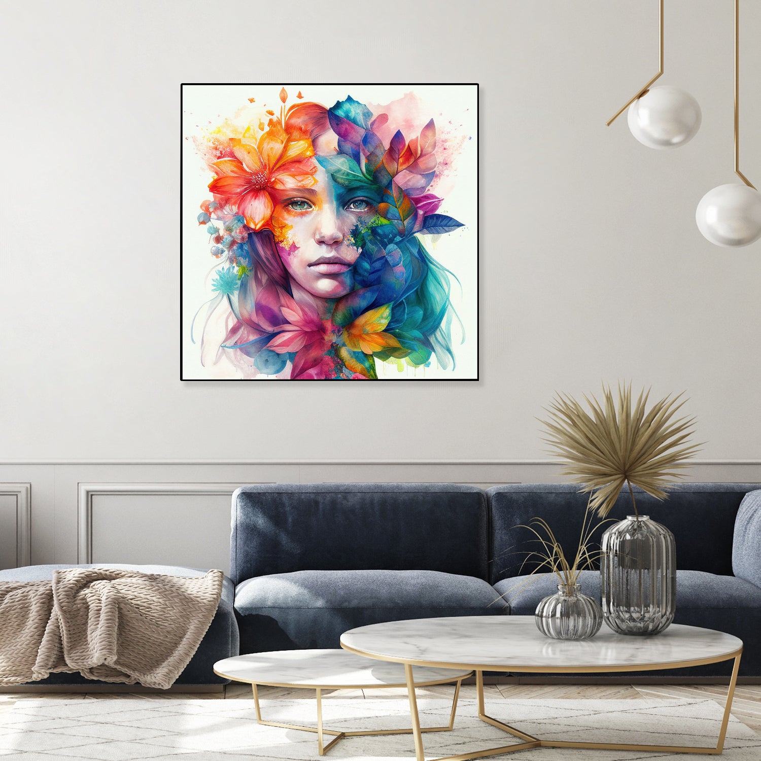 Watercolor Tropical Woman #8 by Isabel Cerdá Muñoz on GIANT ART - blue digital painting