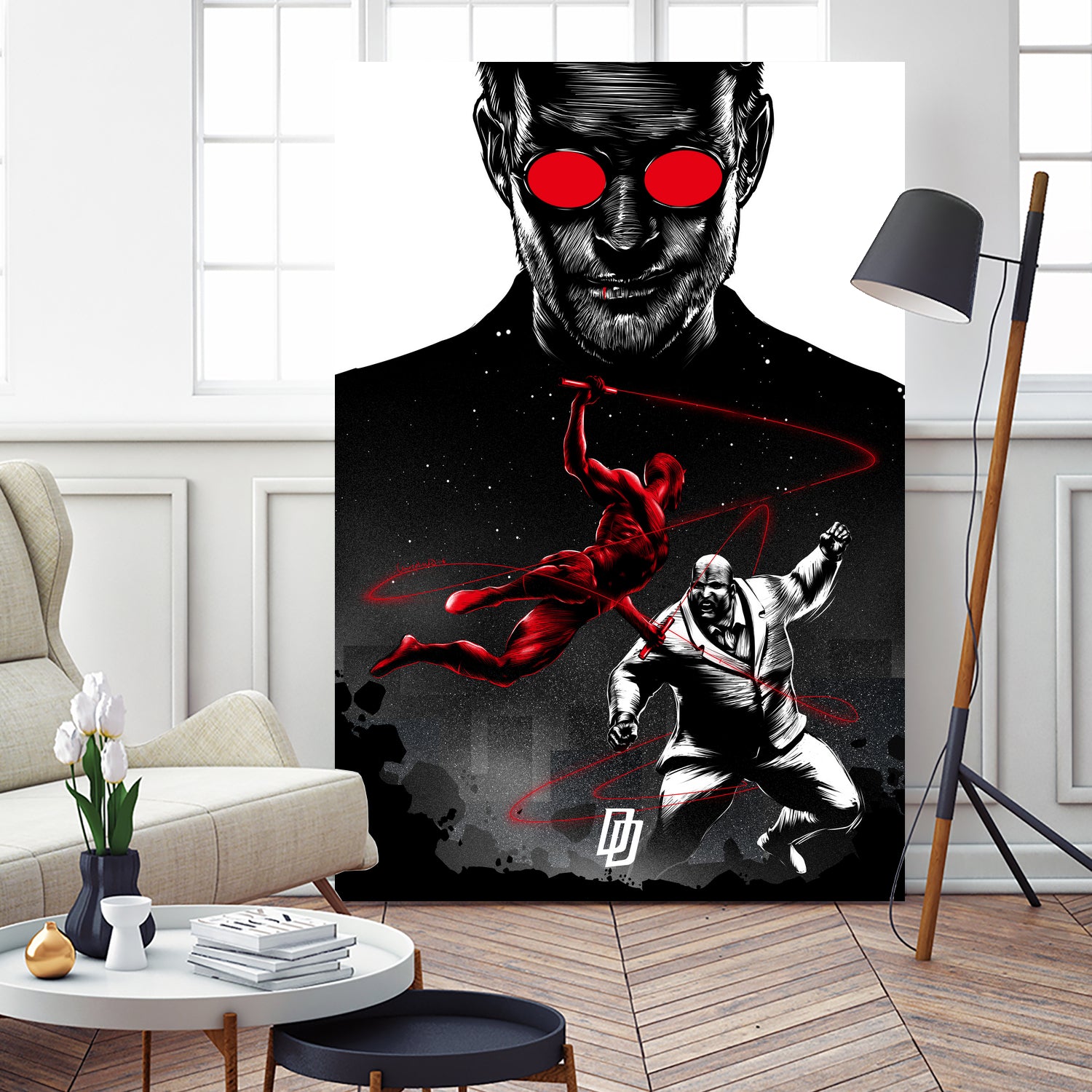 Daredevil vs Kingpin by Paola Morpheus on GIANT ART - red digital painting