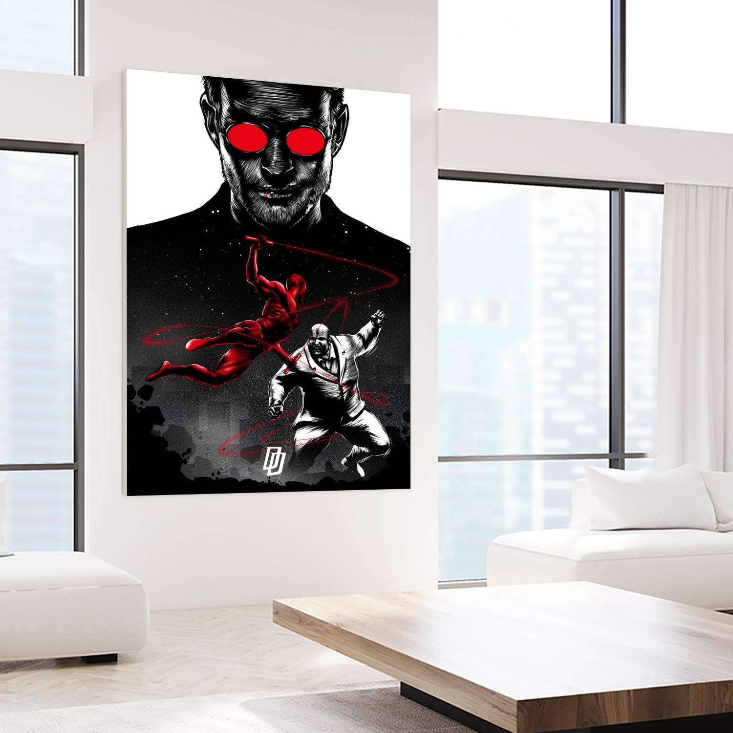 Daredevil vs Kingpin by Paola Morpheus on GIANT ART - red digital painting