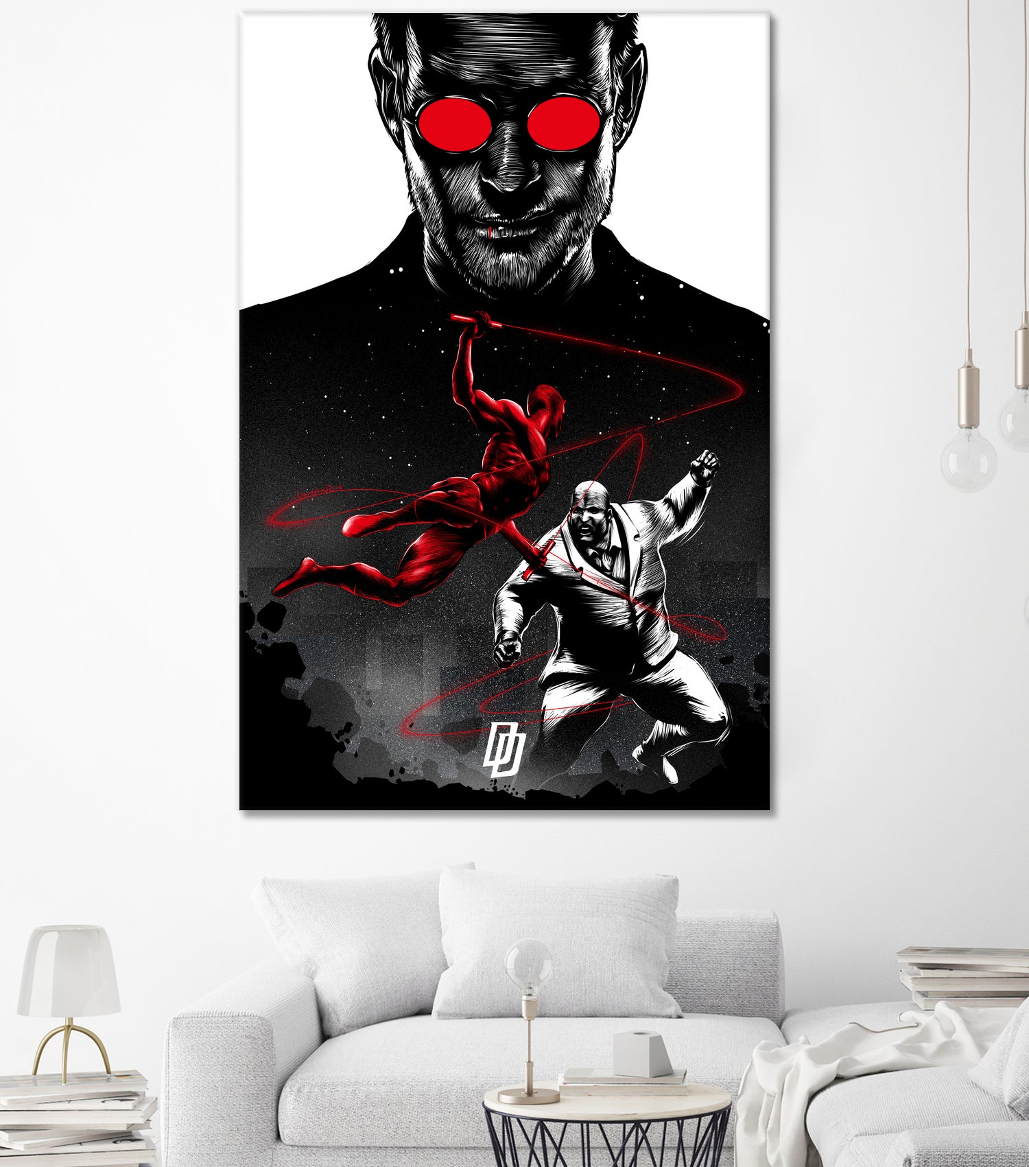 Daredevil vs Kingpin by Paola Morpheus on GIANT ART - red digital painting