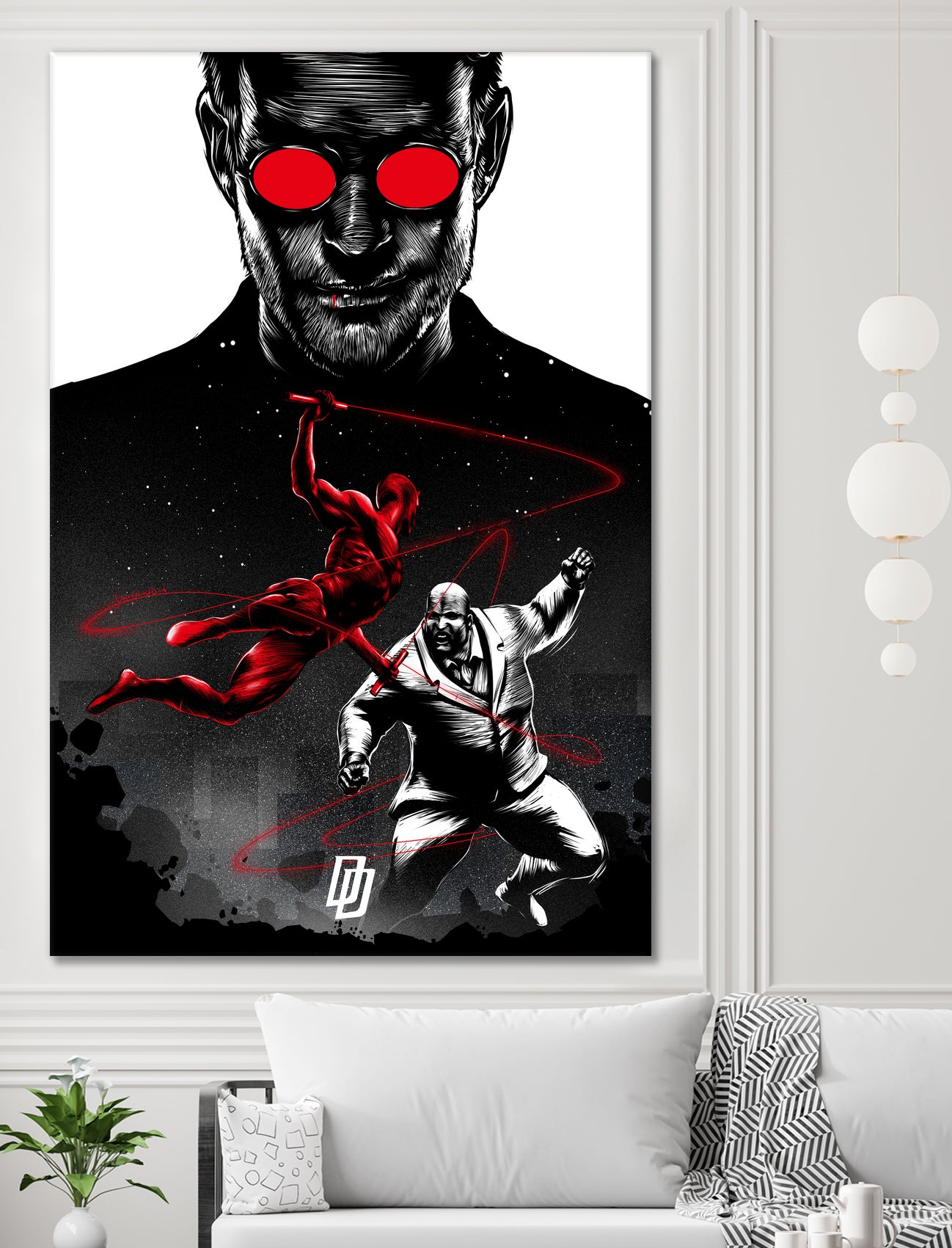 Daredevil vs Kingpin by Paola Morpheus on GIANT ART - red digital painting