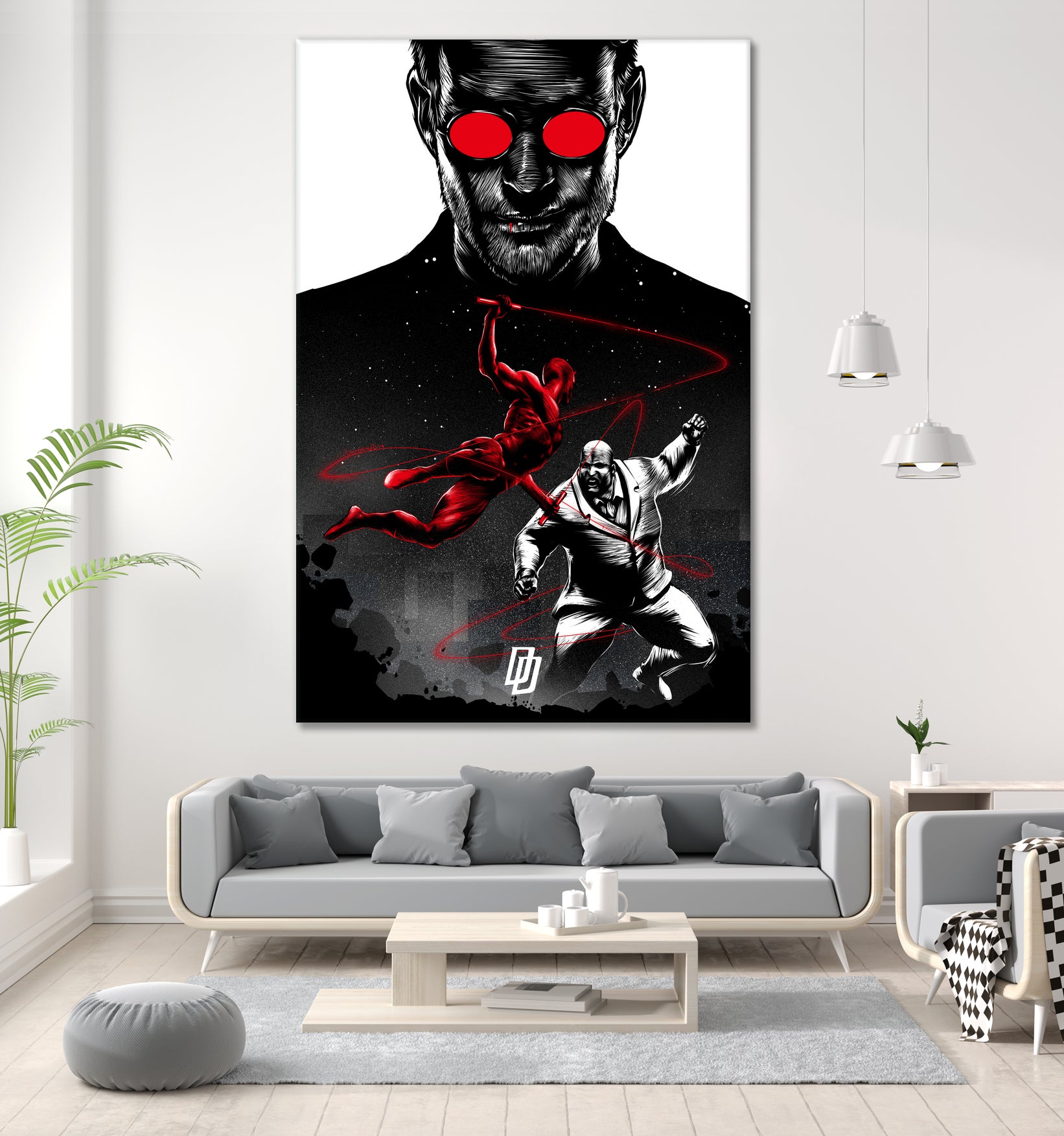 Daredevil vs Kingpin by Paola Morpheus on GIANT ART - red digital painting