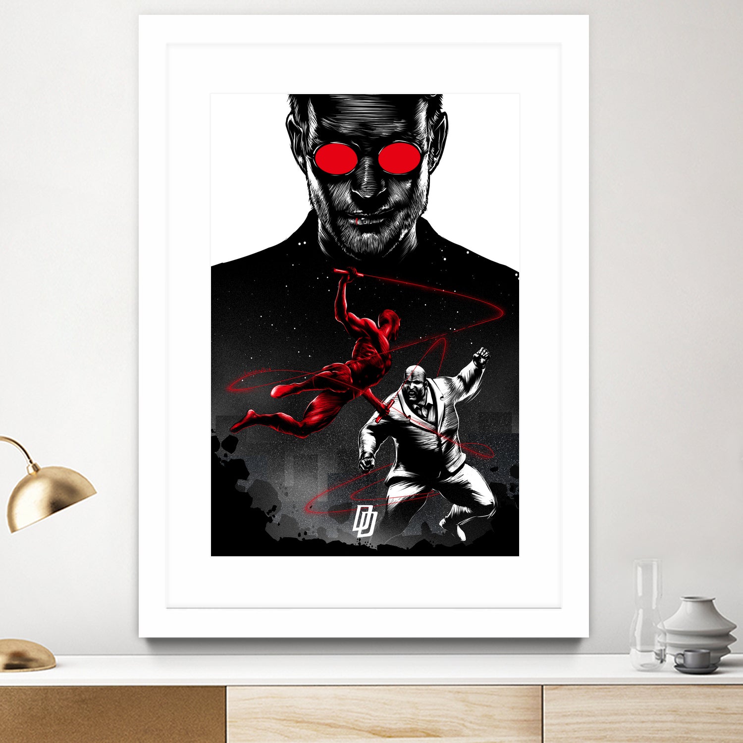 Daredevil vs Kingpin by Paola Morpheus on GIANT ART - red digital painting