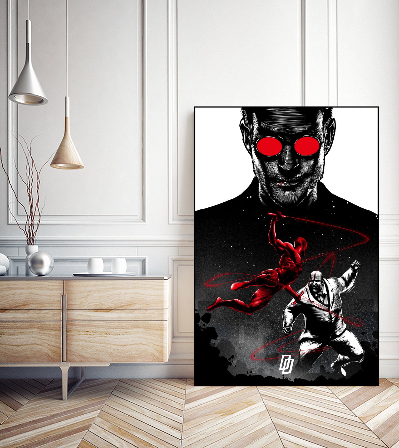 Daredevil vs Kingpin by Paola Morpheus on GIANT ART - red digital painting