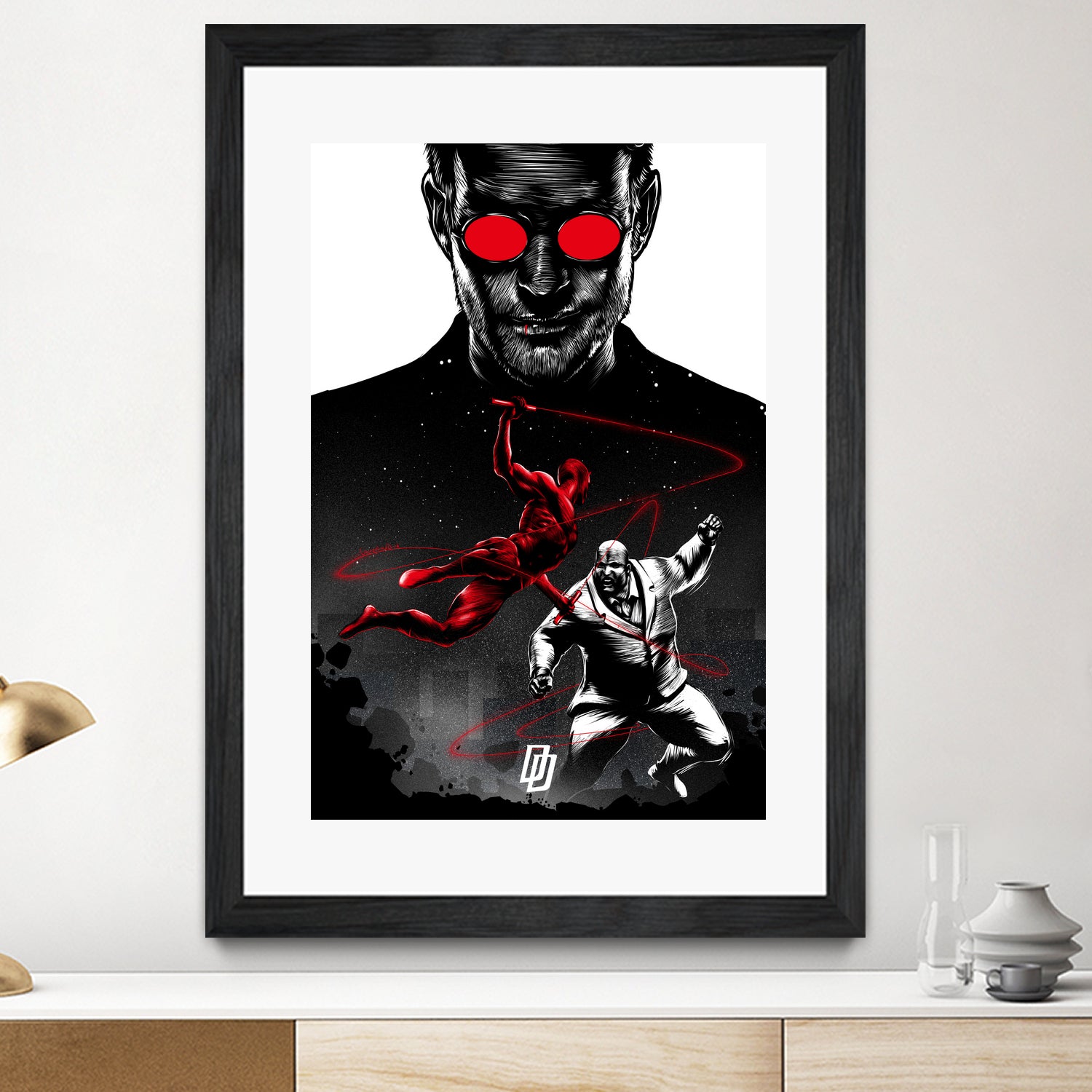 Daredevil vs Kingpin by Paola Morpheus on GIANT ART - red digital painting