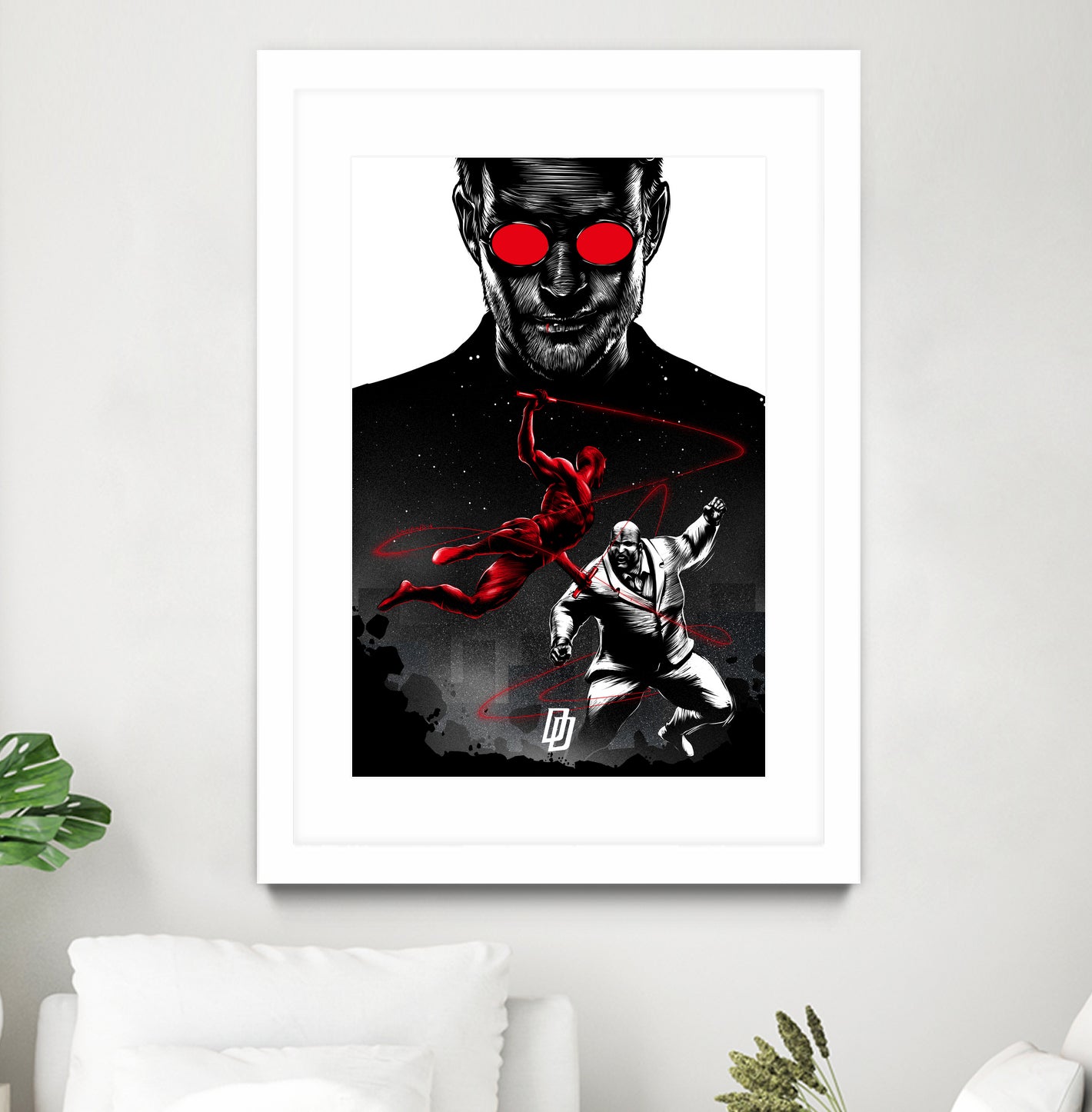 Daredevil vs Kingpin by Paola Morpheus on GIANT ART - red digital painting