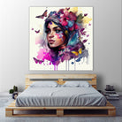 Watercolor Floral Arabian Woman #9 by Isabel Cerdá Muñoz on GIANT ART - pink digital painting