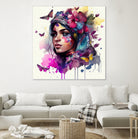 Watercolor Floral Arabian Woman #9 by Isabel Cerdá Muñoz on GIANT ART - pink digital painting