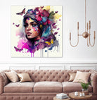 Watercolor Floral Arabian Woman #9 by Isabel Cerdá Muñoz on GIANT ART - pink digital painting