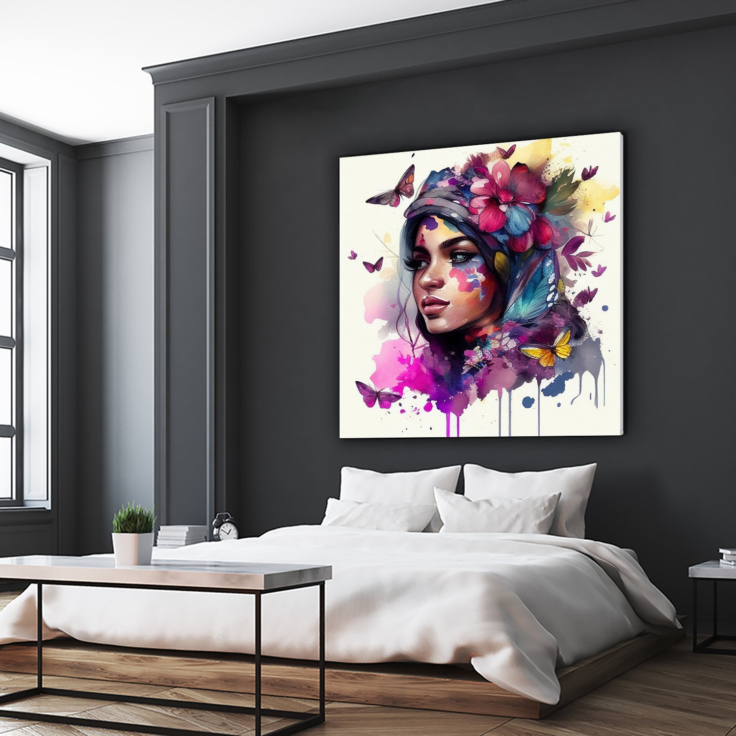 Watercolor Floral Arabian Woman #9 by Isabel Cerdá Muñoz on GIANT ART - pink digital painting