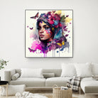 Watercolor Floral Arabian Woman #9 by Isabel Cerdá Muñoz on GIANT ART - pink digital painting