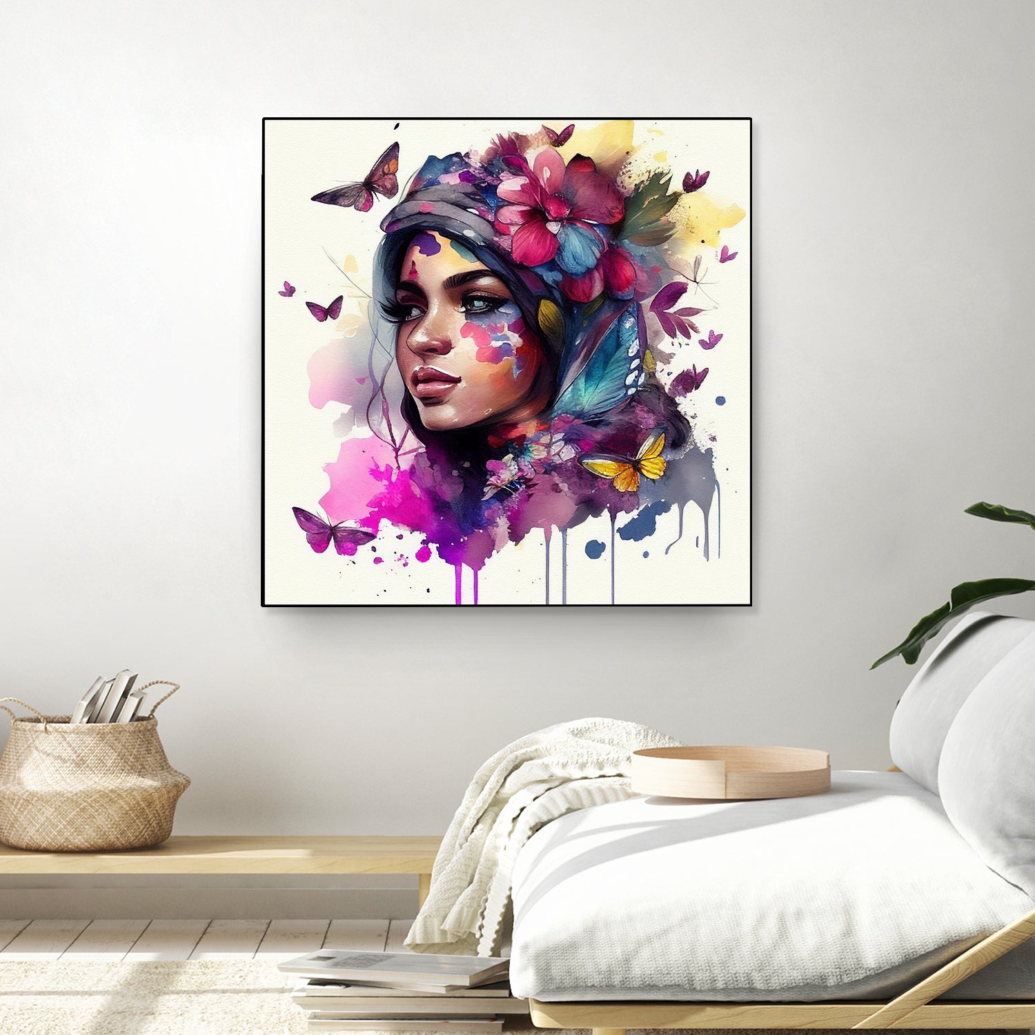 Watercolor Floral Arabian Woman #9 by Isabel Cerdá Muñoz on GIANT ART - pink digital painting