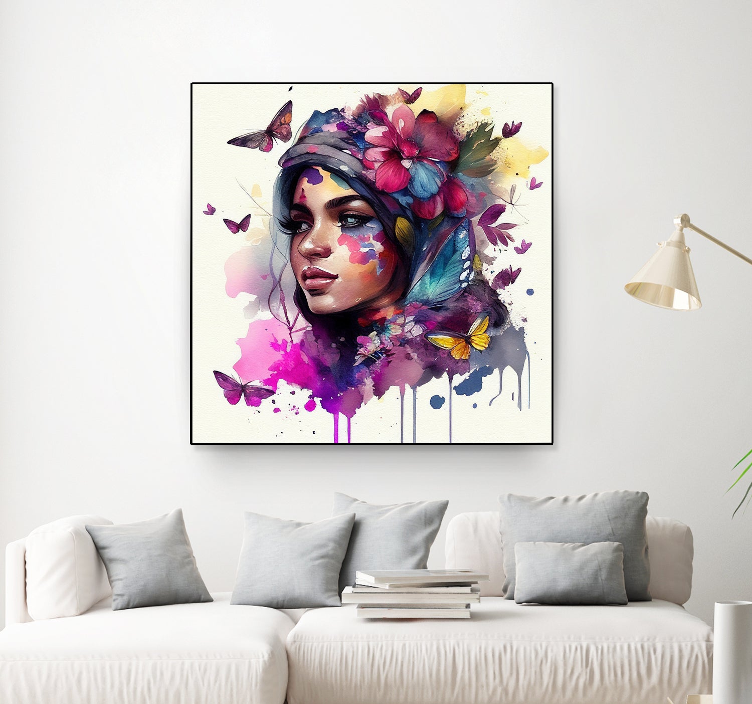 Watercolor Floral Arabian Woman #9 by Isabel Cerdá Muñoz on GIANT ART - pink digital painting