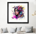 Watercolor Floral Arabian Woman #9 by Isabel Cerdá Muñoz on GIANT ART - pink digital painting