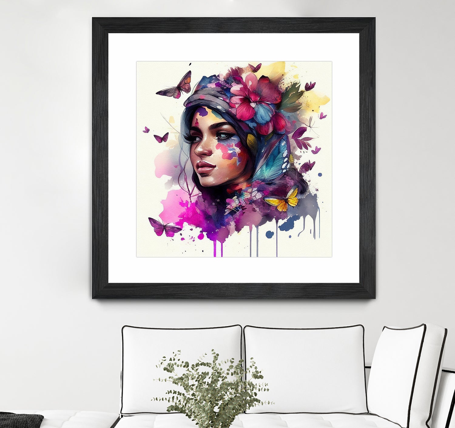 Watercolor Floral Arabian Woman #9 by Isabel Cerdá Muñoz on GIANT ART - pink digital painting